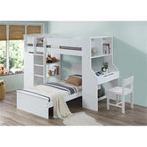 Ragna Wooden Frame Loft Bed in White
